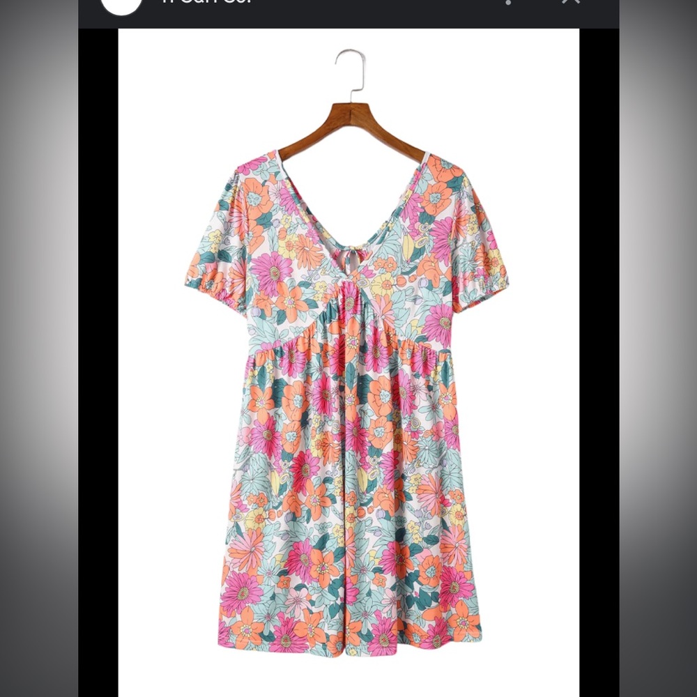 Women’s floral Print Tie Back Mini Dress